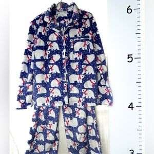 Karen Neuburger 2PC Blue w/Polar Bears Flannel Pajama Set Small